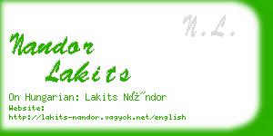 nandor lakits business card